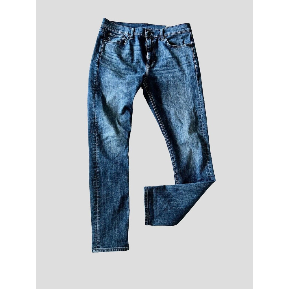 Rag & Bone New York Fit 1 Skinny Med Blue Hughes Stretch Denim Jeans 34x32 EUC